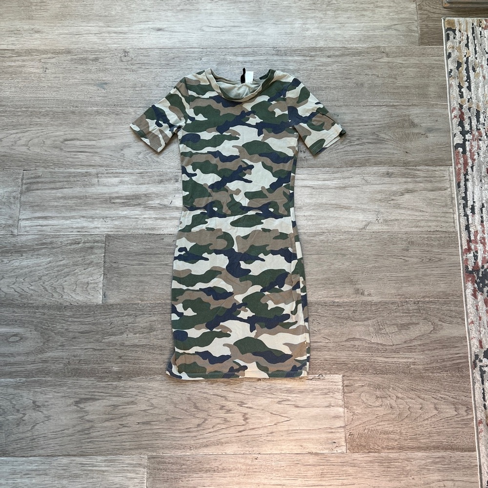 H&M Green Camo Mini Dress